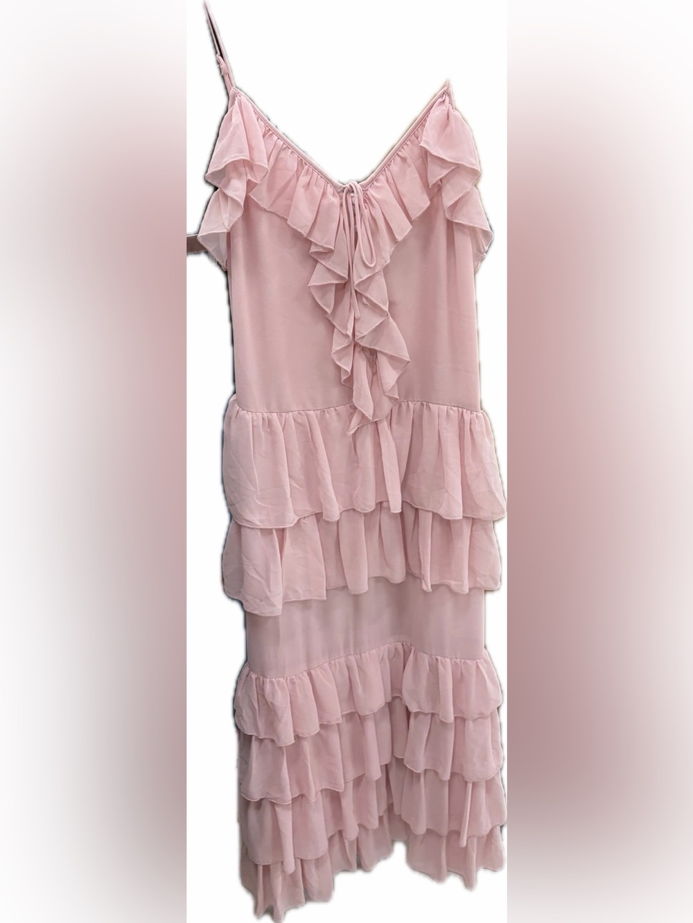 Torn by Ronny Kobo Ruffle Off-Shoulder Dress - Blush Pink